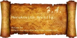 Herskovits Ancilla névjegykártya